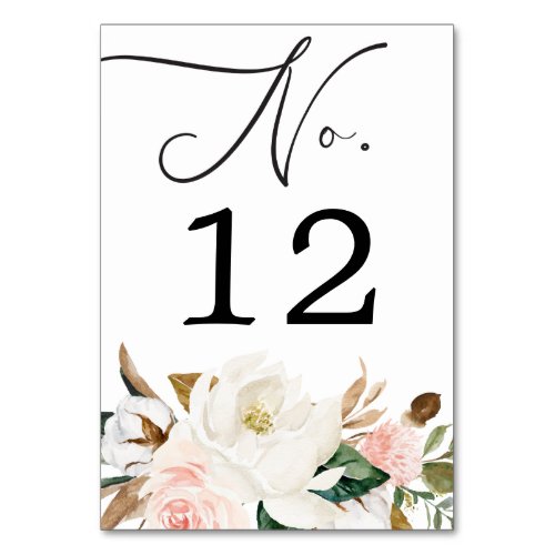Magnolia Cotton Table Cards Wedding Table Numbers