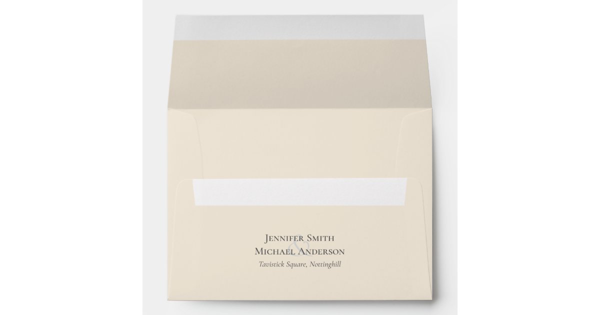 Magnolia Cream Modern Wedding Typography Envelope | Zazzle