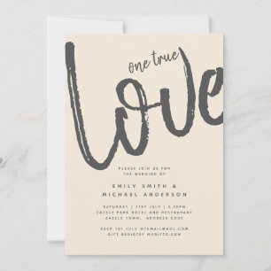Magnolia Cream Modern Wedding Typography Invitation