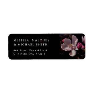 Magnolia Dark Moody Wedding Label