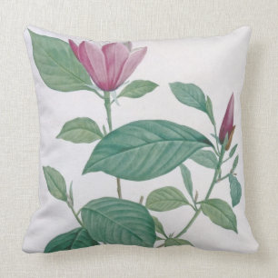 Magnolia discolor, engraved by Legrand (colour lit Throw Pillow
