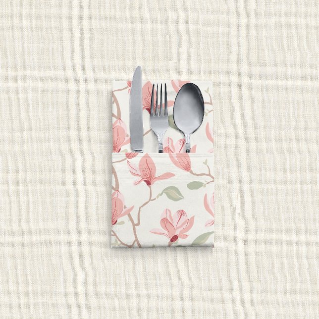 Magnolia Drift Soft Pink Cloth Napkin (Creator Uploaded)