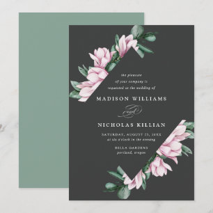 Magnolia & Eucalyptus   Floral Frame Wedding Invitation