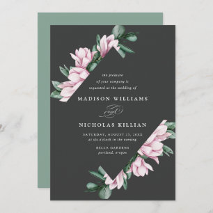 Magnolia & Eucalyptus   Floral Frame Wedding Invitation