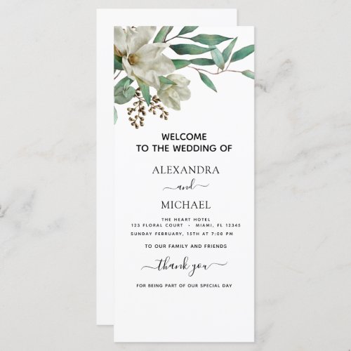 Magnolia Eucalyptus Watercolor Elegant Wedding