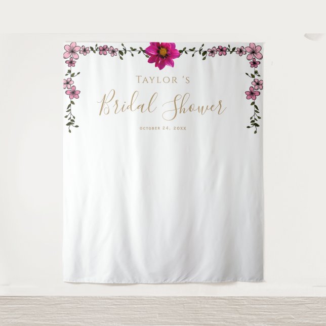 Magnolia Floral Bridal Shower Backdrop (Front)