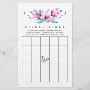 Magnolia Floral Bridal Shower Bingo