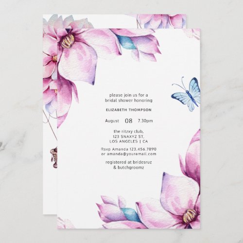 Magnolia Floral Bridal Shower Invitation