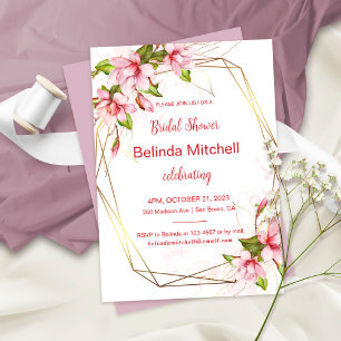 Magnolia Floral Bridal Shower Invitation