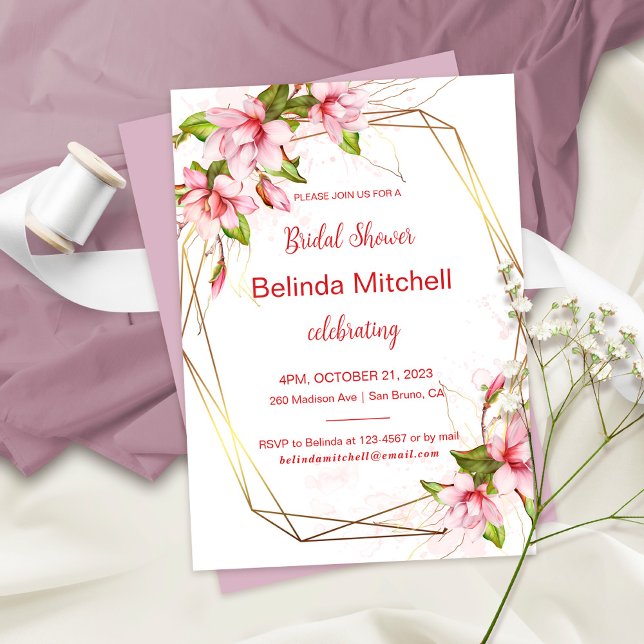 Magnolia Floral Bridal Shower Invitation (Creator Uploaded)