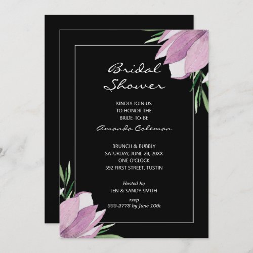 Magnolia Floral Bridal Shower Invitations