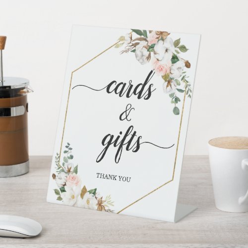 Magnolia Floral Calligraphy Cards  Gifts Wedding Pedestal Sign