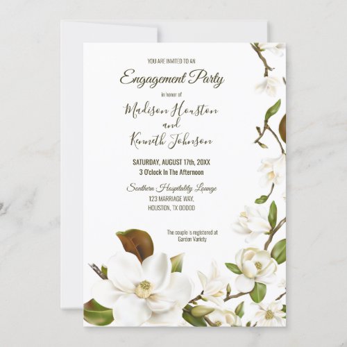 Magnolia Floral Couples Shower Invitation
