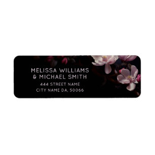 Magnolia Floral Dark Moody Label
