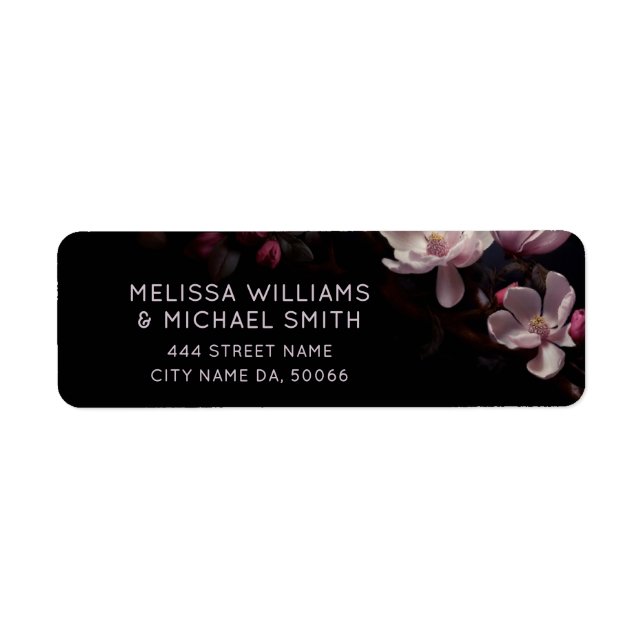 Magnolia Floral Dark Moody  Label