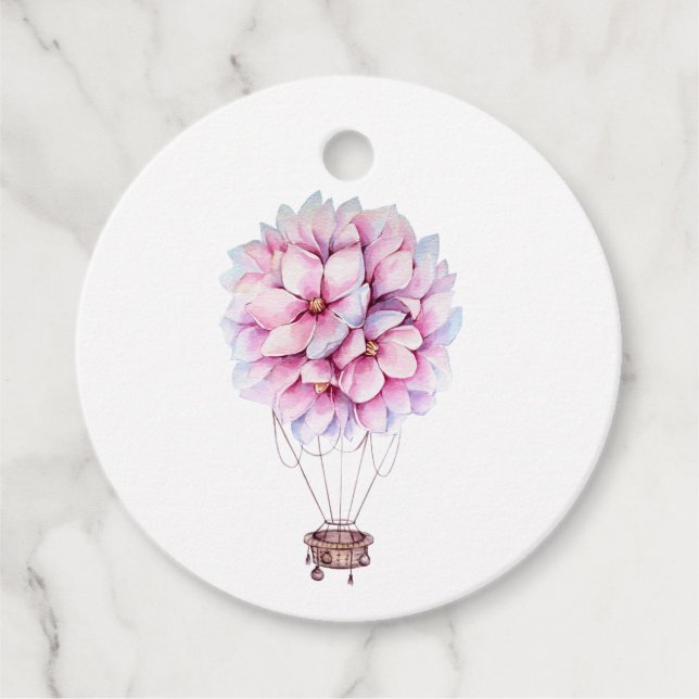 Magnolia Floral Favor Tags (Front)