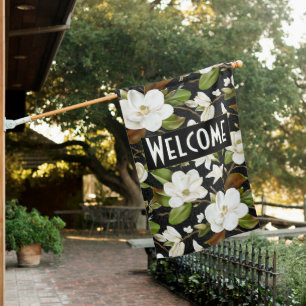 Magnolia Floral House Flag