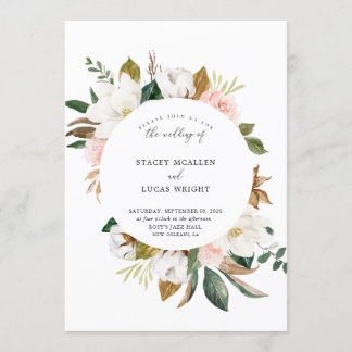 Magnolia  Floral Invitations