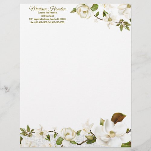 Magnolia Floral Letterhead