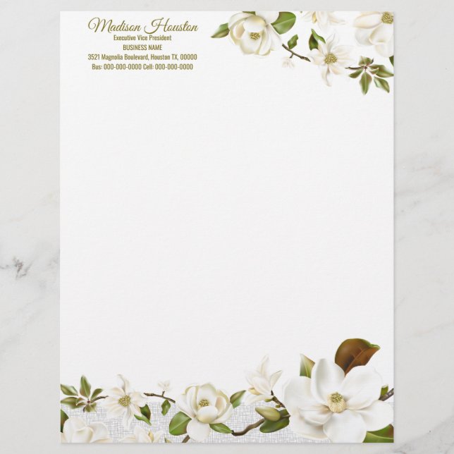 Magnolia Floral Letterhead (Front)