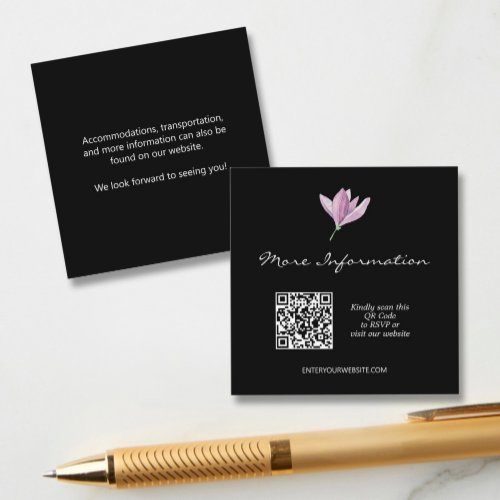 Magnolia Floral More Information Wedding Enclosure Card