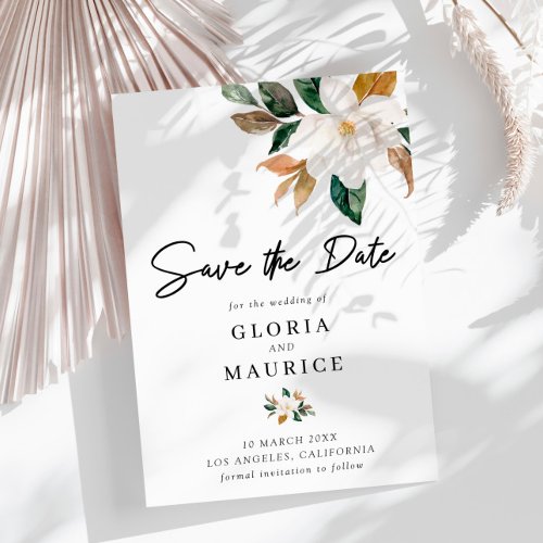 Magnolia floral Save the Date