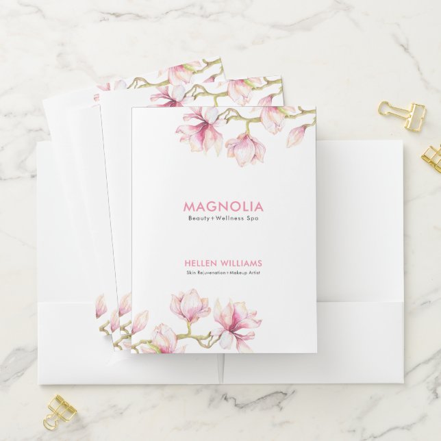 Magnolia floral spring bloom pocket folder (In Situ)