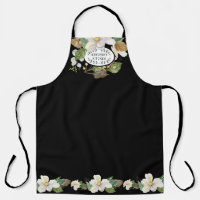 Magnolia Floral Watercolor Black n White Kitchen