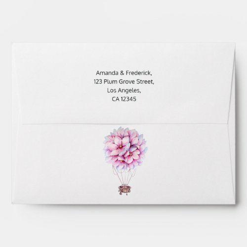 Magnolia Floral Wedding Envelope