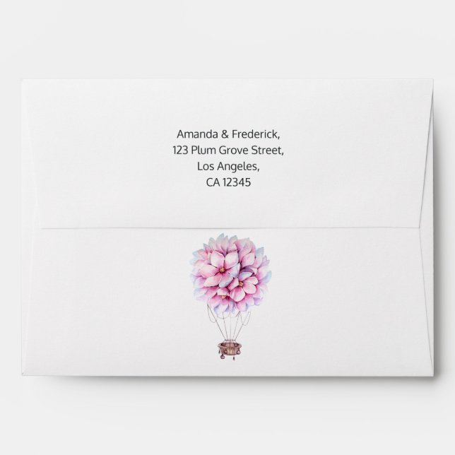 Magnolia Floral Wedding Envelope (Back (Top Flap))