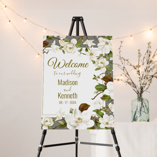 Magnolia Floral Wedding Foam Board (In Situ (Stand))