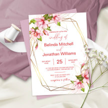Magnolia Floral Wedding Invitation