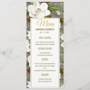 Magnolia Floral Wedding Menu