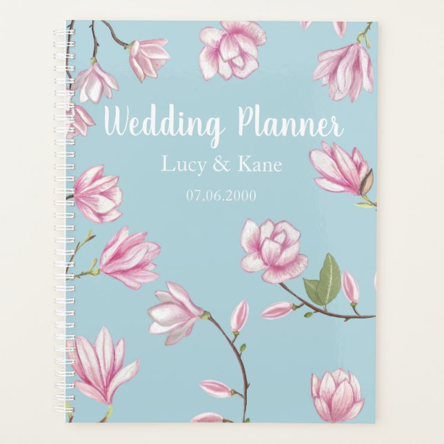 Magnolia floral Wedding Planner (Front)