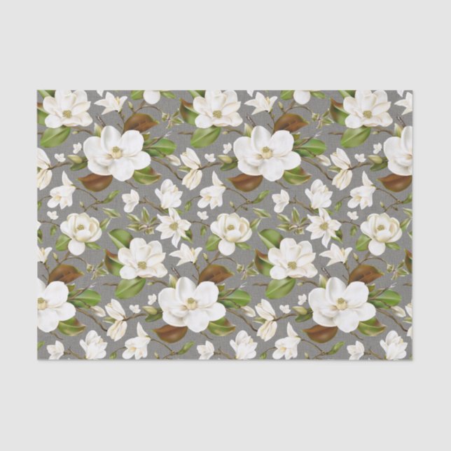Magnolia Floral Wedding Tissue Paper (Front)