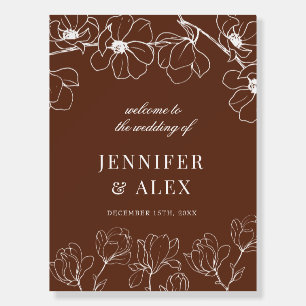 Magnolia Floral Wedding Welcome Poster