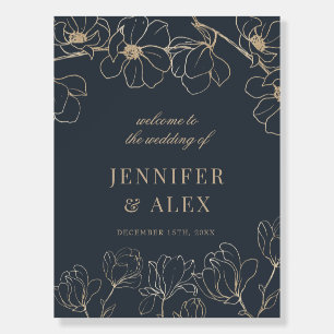 Magnolia   Floral Wedding Welcome Poster
