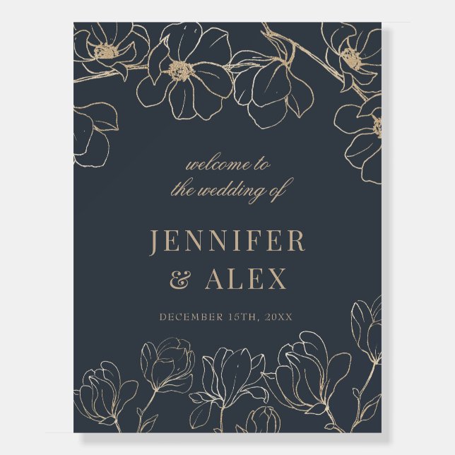 Magnolia | Floral Wedding Welcome Poster (Front)