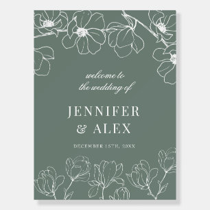 Magnolia   Floral Wedding Welcome Poster