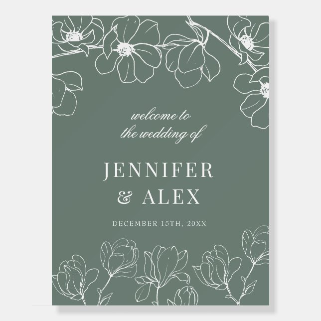 Magnolia | Floral Wedding Welcome Poster (Front)