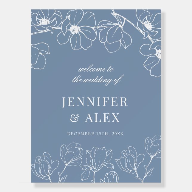Magnolia | Floral Wedding Welcome Poster (Front)