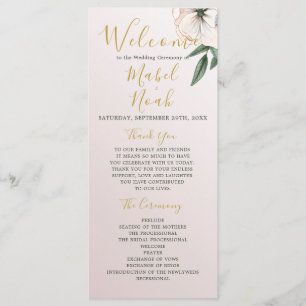 Magnolia Floral Wedding Welcome Program