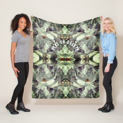 Magnolia Flower Blossoms Abstract Personalized Fleece Blanket