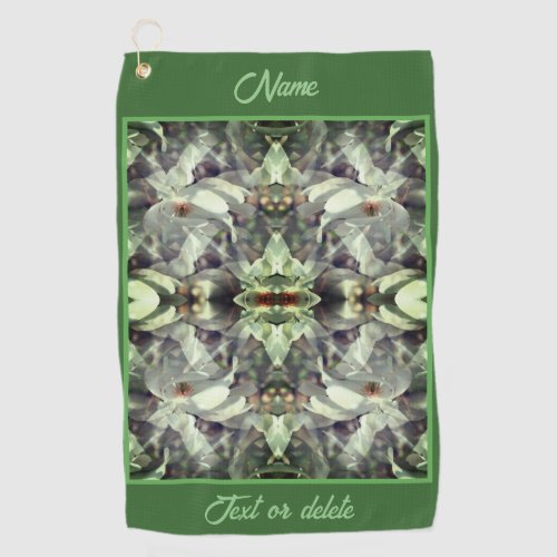 Magnolia Flower Blossoms Abstract Personalized Golf Towel