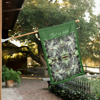 Magnolia Flower Blossoms Abstract Personalized House Flag