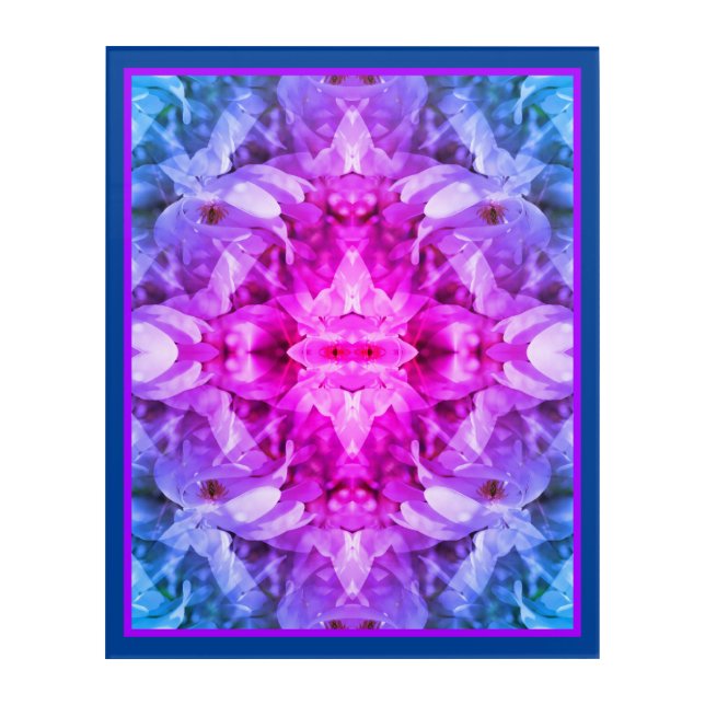 Magnolia Flower Blossoms Tinted Abstract  Acrylic Print (Front)