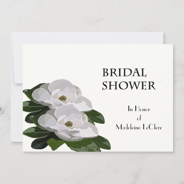 Magnolia Flower Bridal Shower Invitation (Front)