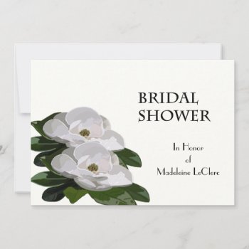 Magnolia Flower Bridal Shower Invitation by EnchantedBayou at Zazzle