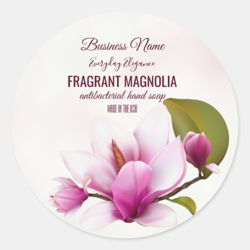 Magnolia Flower Business  Classic Round Sticker