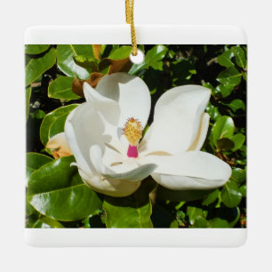 Magnolia flower ceramic ornament